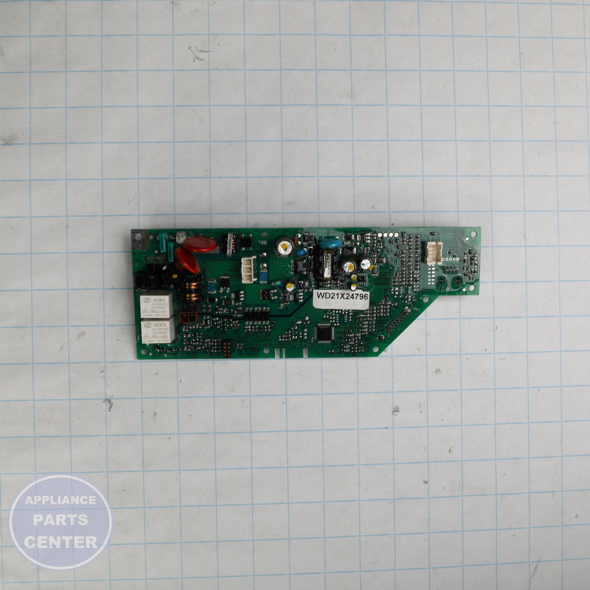 SERVICE MACHINE CONTROL WD21X24898 - Side view with precise measurements