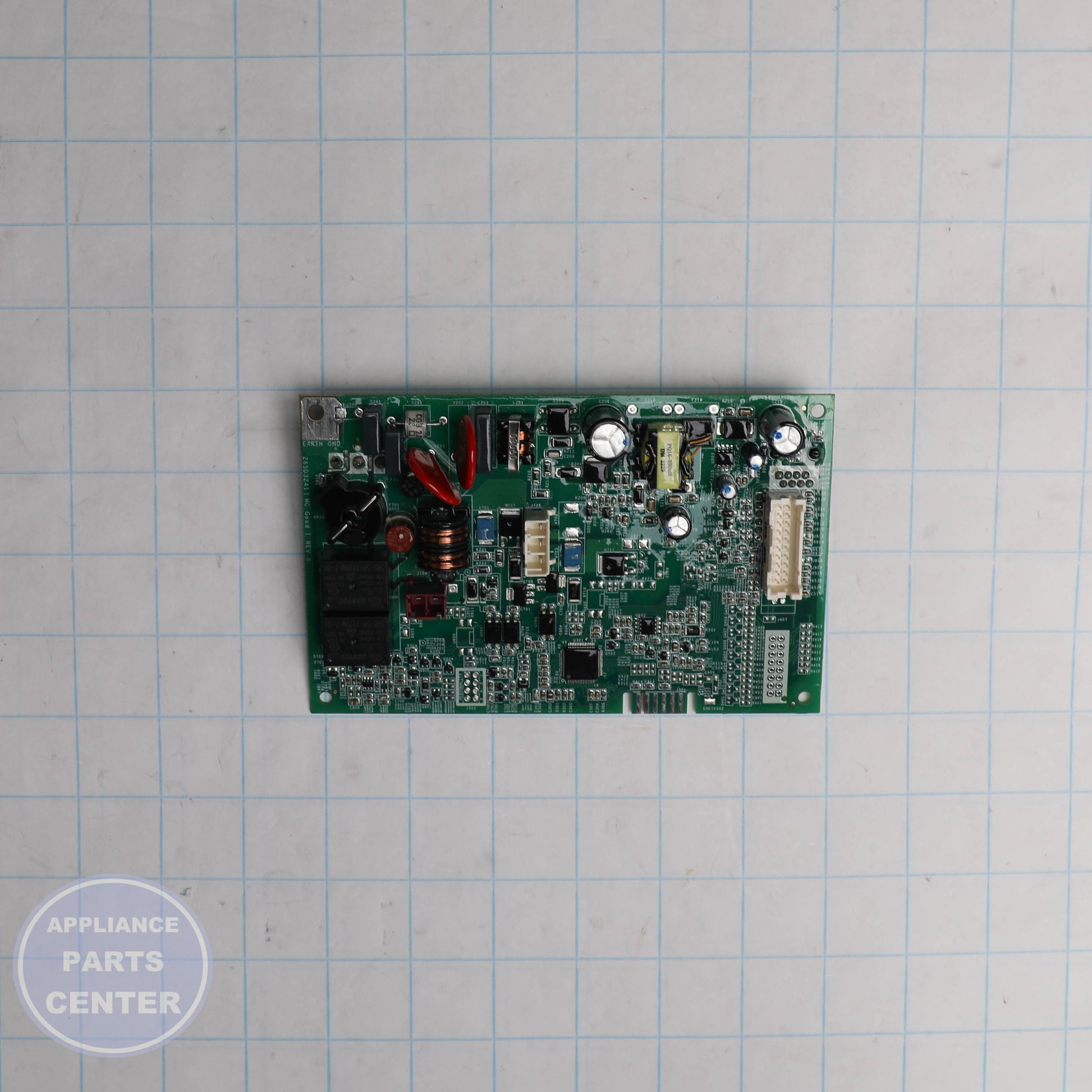 CONFIGURED SERVICE MACHINE CONTROL BOARD WD21X32161 - Side view with precise measurements