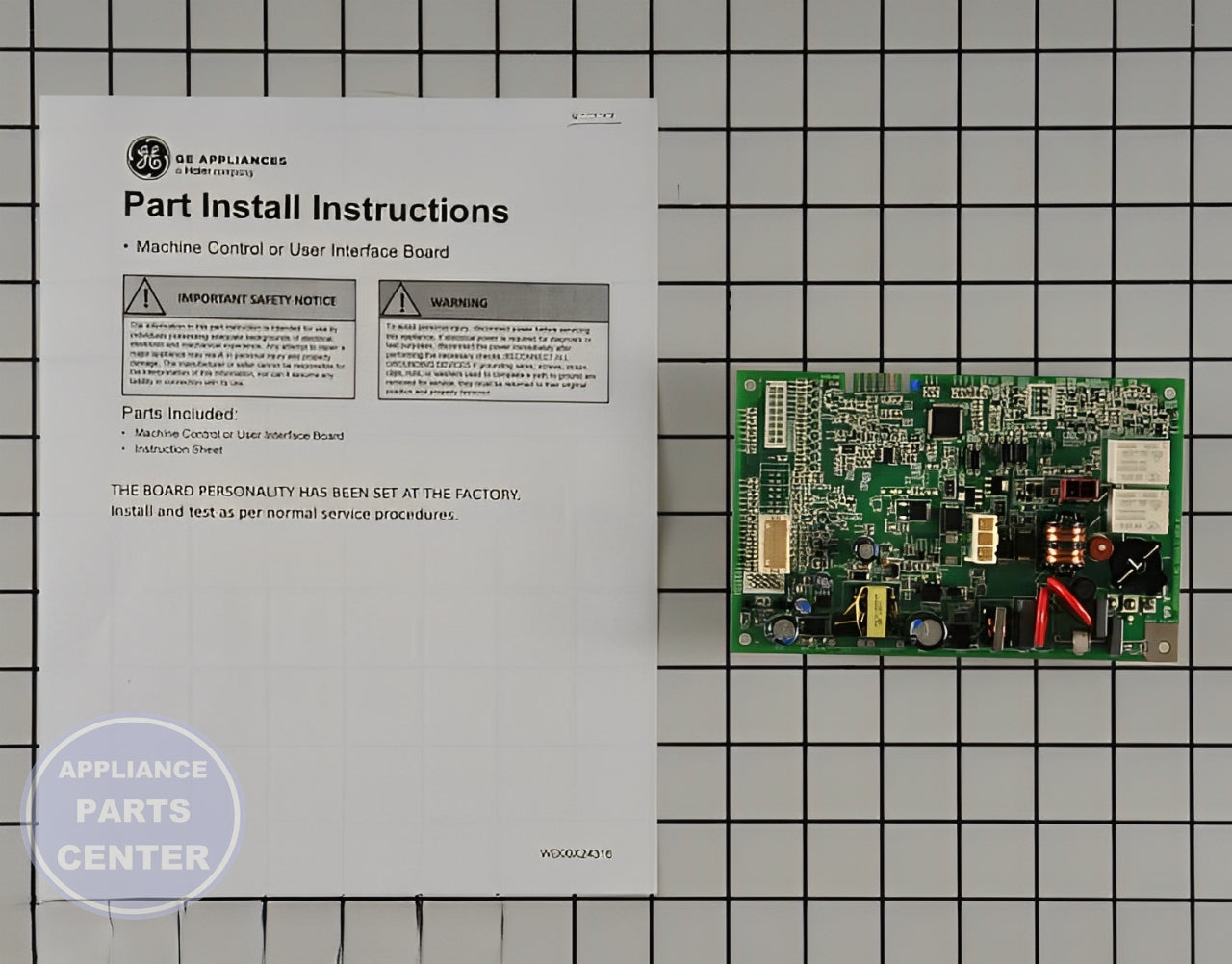 GE SERVICE MACHINE CONTROL BOARD CONFIGURED WD21X32165 - Main view showing circuit board & timer for GEN Dishwasher models