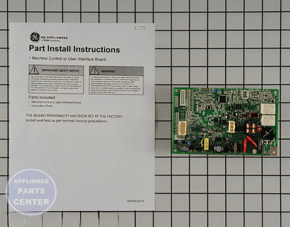 GE SERVICE MACHINE CONTROL BOARD CONFIGURED WD21X32165 - Main view showing circuit board & timer for GEN Dishwasher models