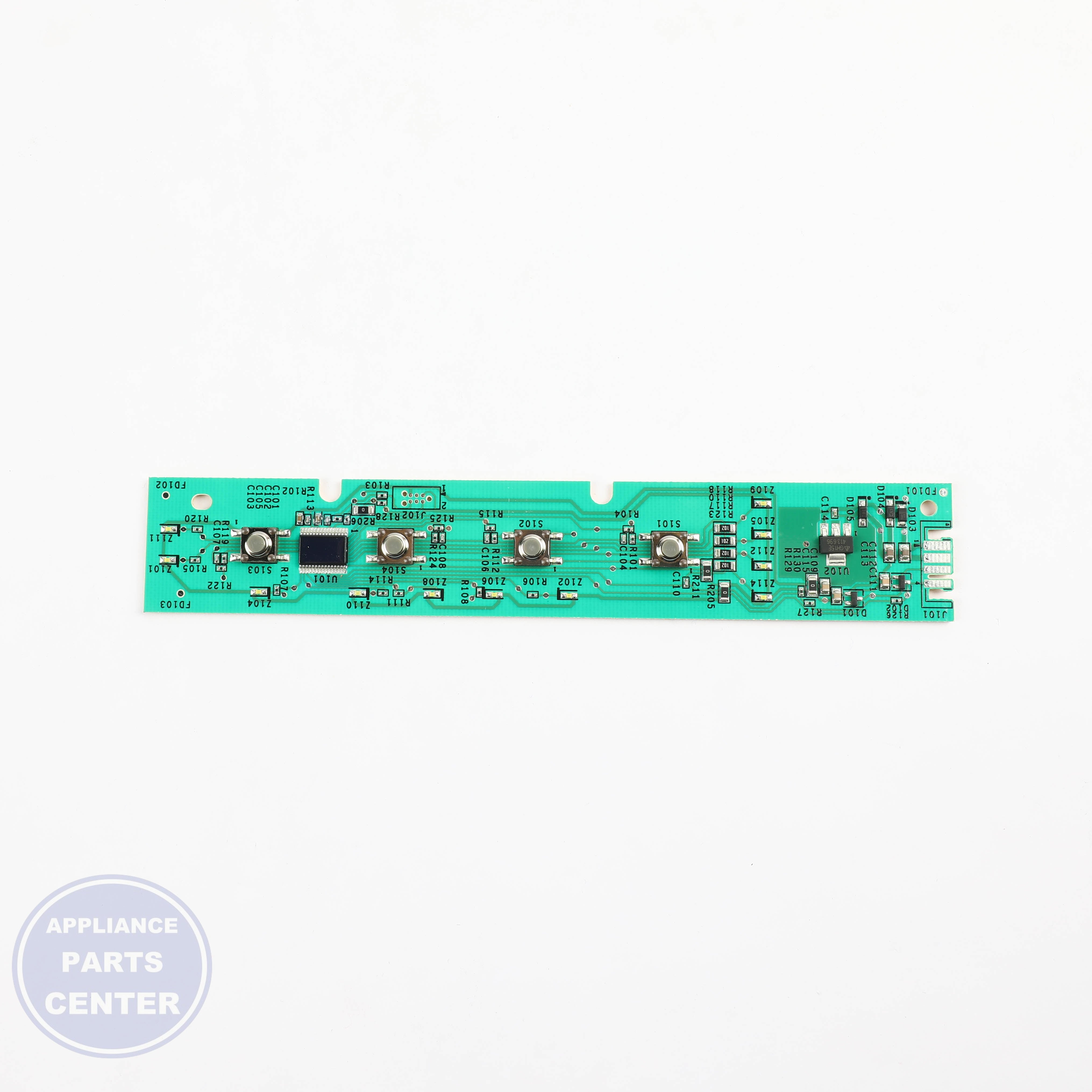CONFIGURED UI CONTROL BOARD WD21X33549 - Side view with precise measurements