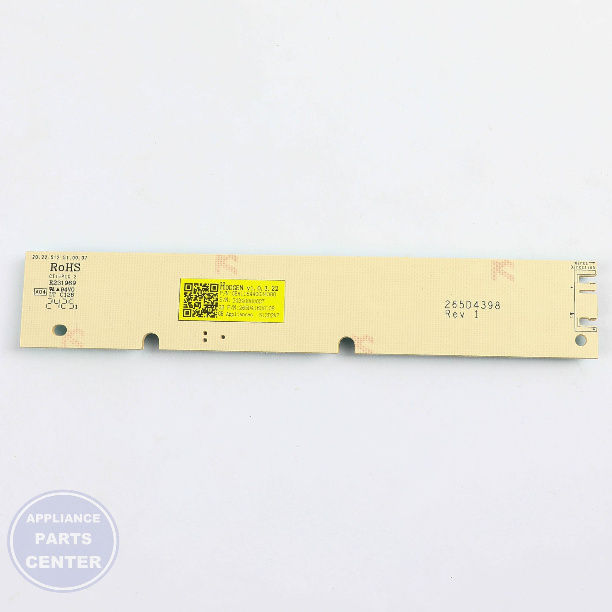 GEH CONFIGURED UI CONTROL BOARD WD21X33549 - Main view showing control panel for specific models