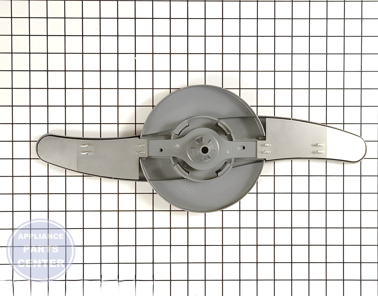 GE DISHWASHER LOWER SPRAY ARM WD22X10047 - Detailed view of wash arm & support features