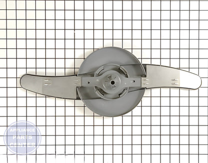 GE DISHWASHER LOWER SPRAY ARM WD22X10047 - Detailed view of wash arm & support features