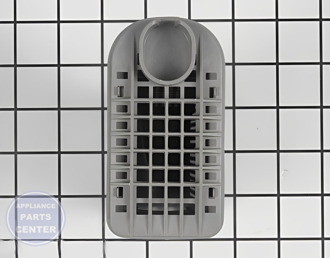 GE DISHWASHER SUMP AND COVER FILTER ASSEMBLY WD22X10077 - Side view with precise specifications