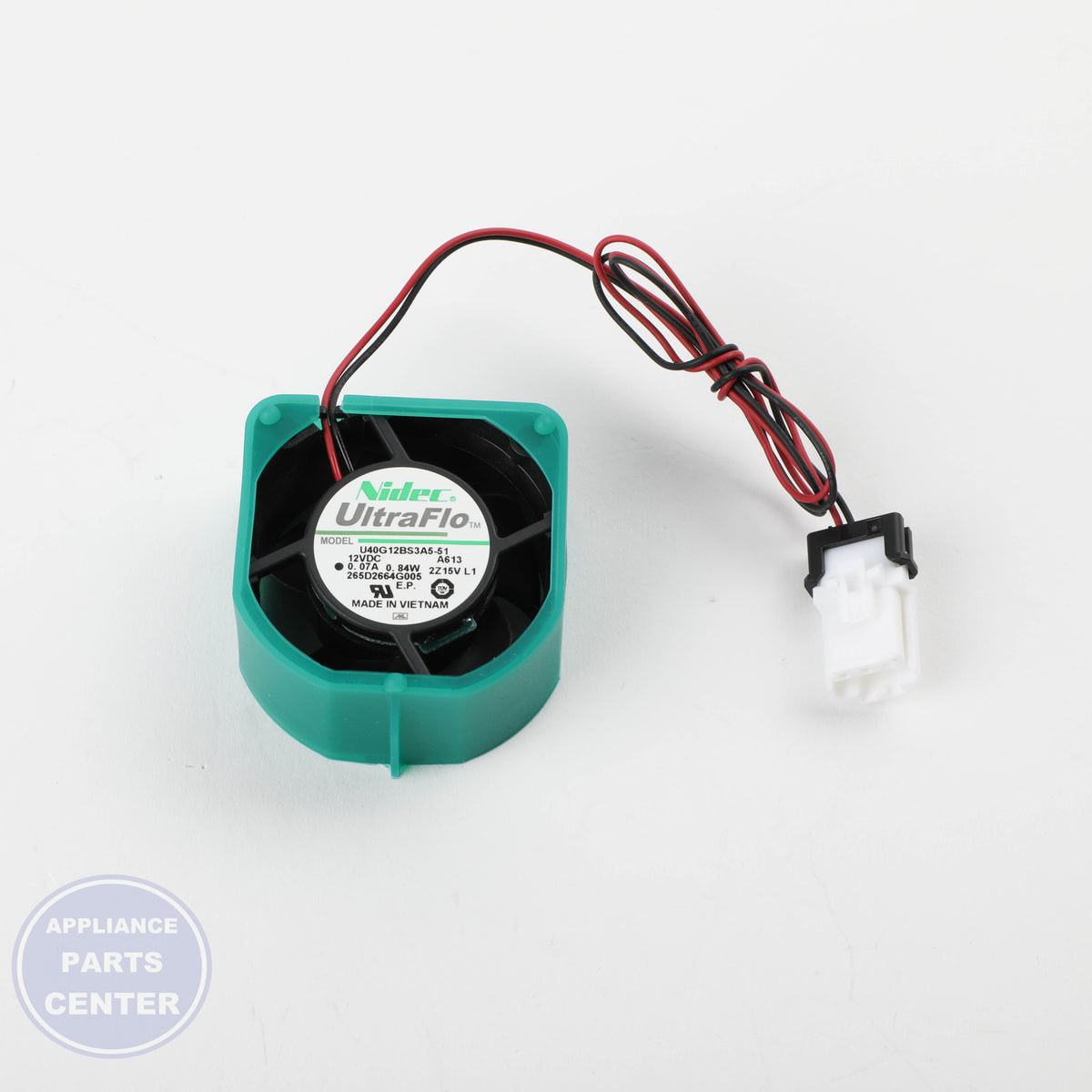 FAN VENT ASM WD24X25325 - Side view with improved ventilation specs