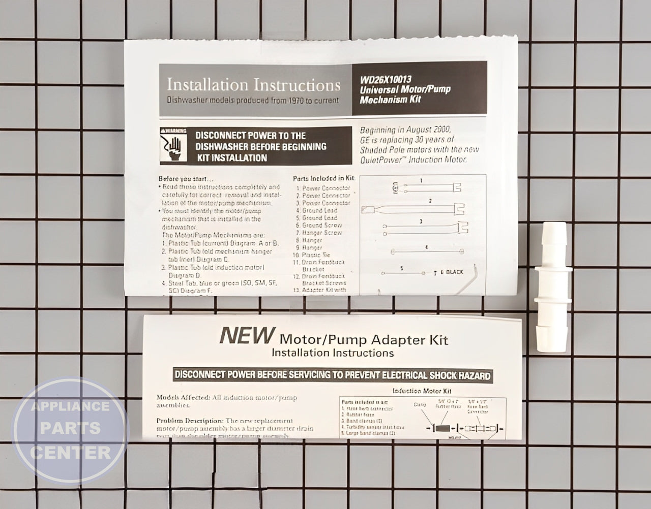GE DISHWASHER MOTOR & PUMP ASSEMBLY WD26X10013 - Side view with efficient cleaning specs