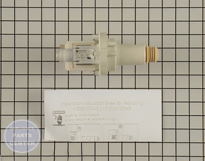 GE DISHWASHER DRAIN PUMP ASSEMBLY WD26X10048 - Detailed view of robust pump design