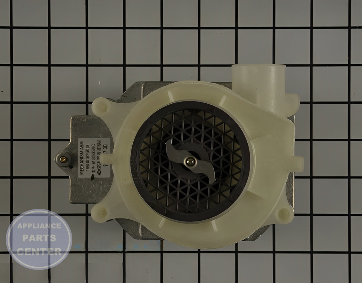 GE DISHWASHER PUMP AND MOTOR ASSEMBLY WD26X10053 - Installation in GEN Dishwasher showing key mounting points