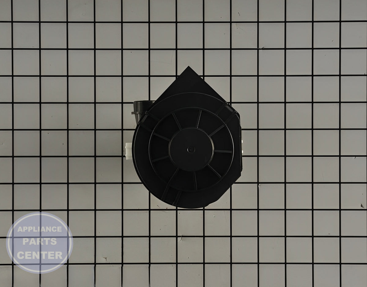 GE DISHWASHER CIRCULATION PUMP WD26X23258 - Side view with precise measurements