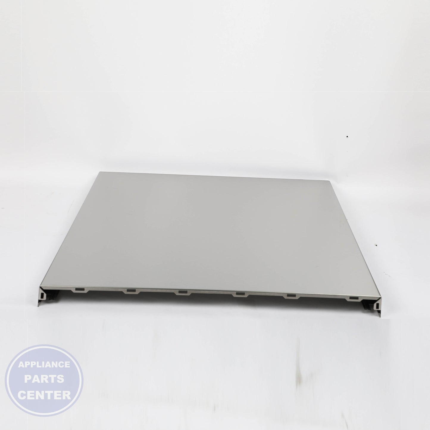 STAINLESS STEEL OUTER SERVICE DOOR PANEL WD27X28038 - Side view with precise measurements