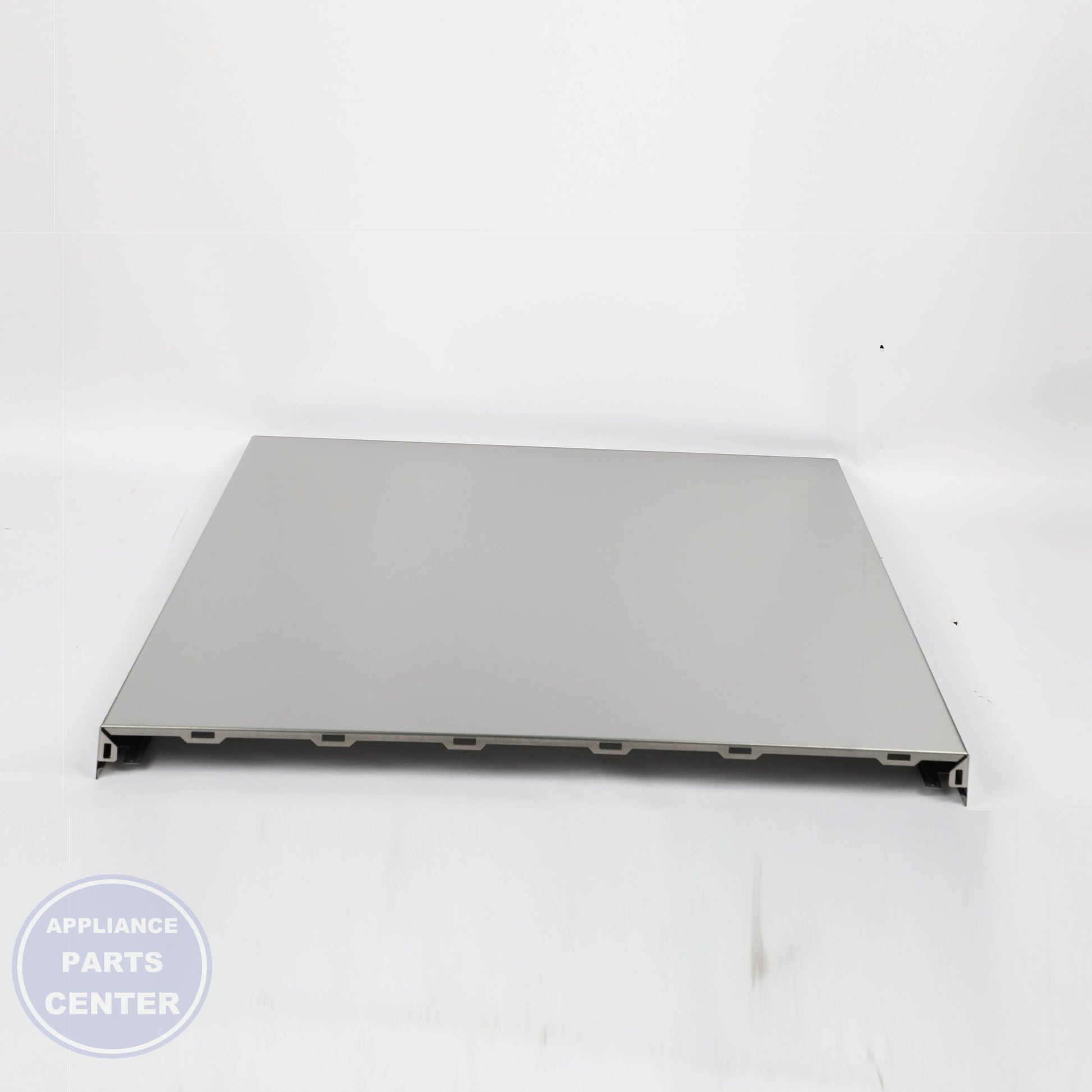 STAINLESS STEEL OUTER SERVICE DOOR PANEL WD27X28038 - Side view with precise measurements