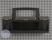 GE DISHWASHER SILVERWARE BASKET ASSEMBLY WD28X24469 - Main view showing silverware organization for compatible GE models