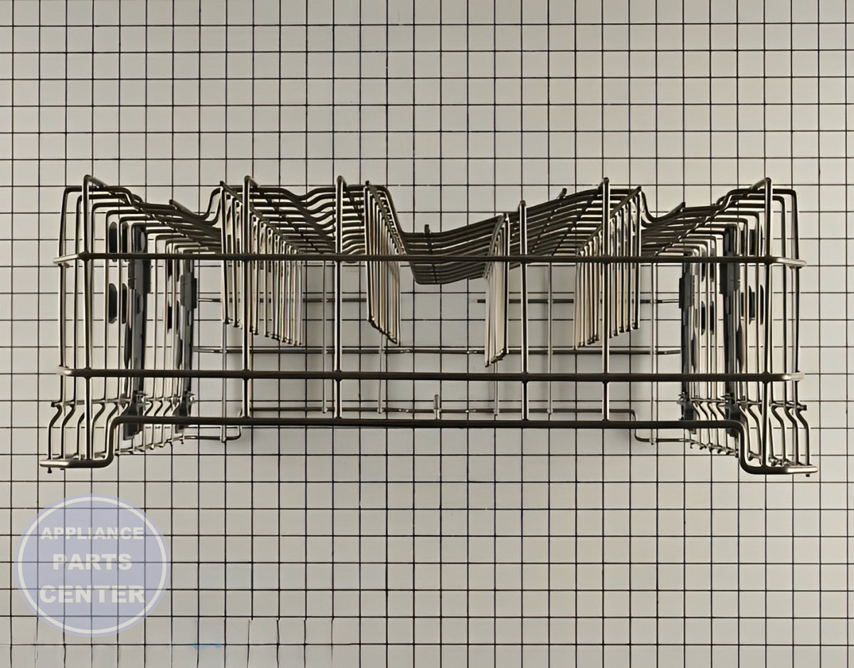 GE DISHWASHER UPPER RACK ASSEMBLY WD28X30219 - Detailed view of sturdy construction and technical details