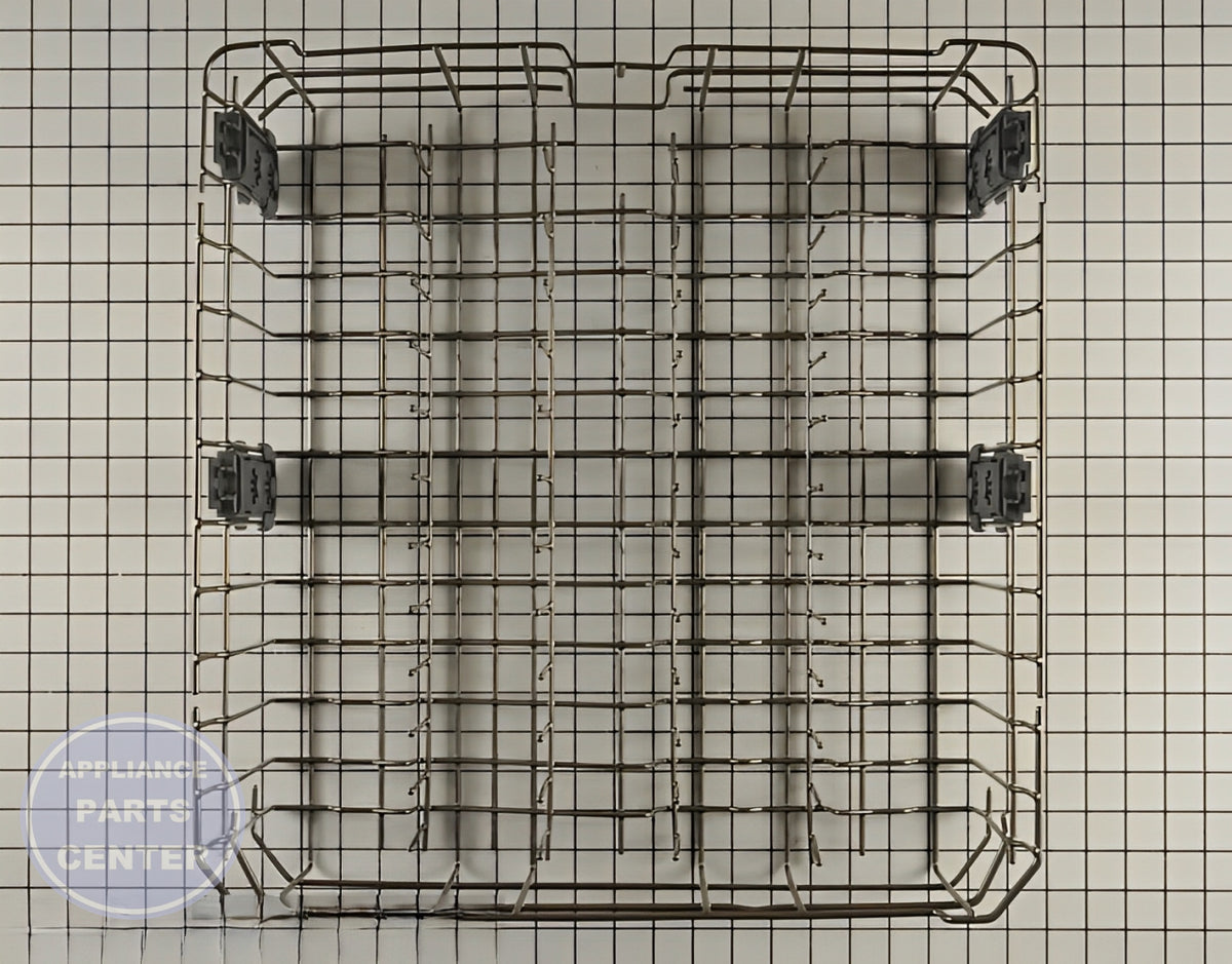 GE DISHWASHER UPPER RACK ASSEMBLY WD28X30219 - Main view showing dish loading capacity for various GE models