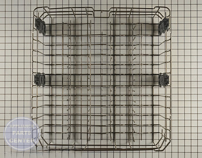 GE DISHWASHER UPPER RACK ASSEMBLY WD28X30219 - Main view showing dish loading capacity for various GE models