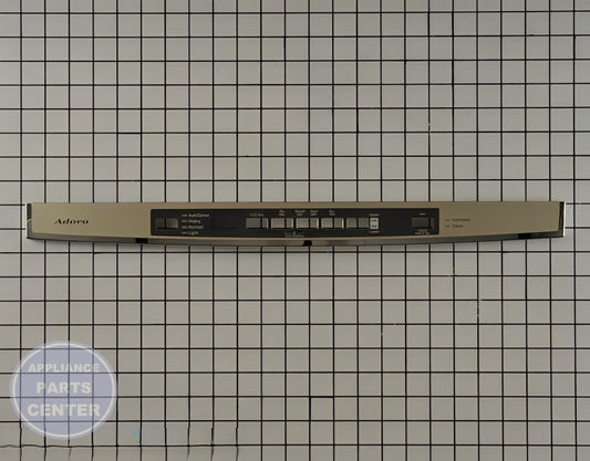 GE DISHWASHER CONSOLE BEZEL AND COVER ASSEMBLY WD34X23199 - Main view showing sleek design for WD34X23198 models