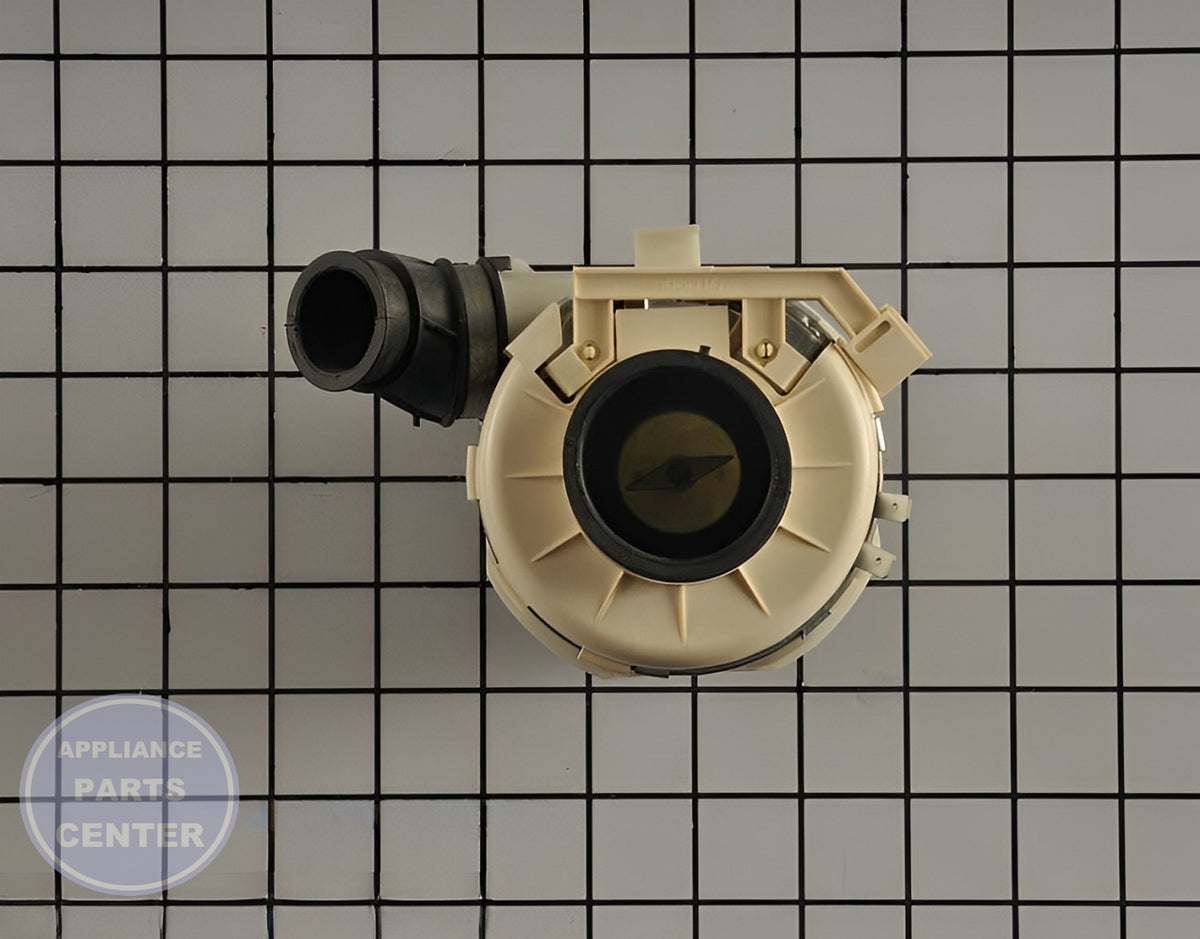 GE DISHWASHER VARIABLE SPEED PUMP ASSEMBLY WD35X20599 - Installation in GEN Dishwasher showing key mounting points