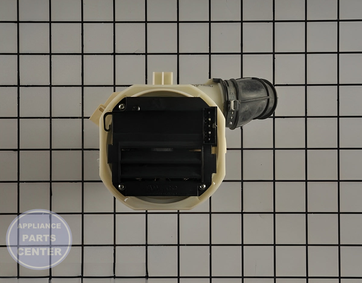 GE DISHWASHER VARIABLE SPEED PUMP ASSEMBLY WD35X20599 - Installation in GEN Dishwasher showing key mounting points