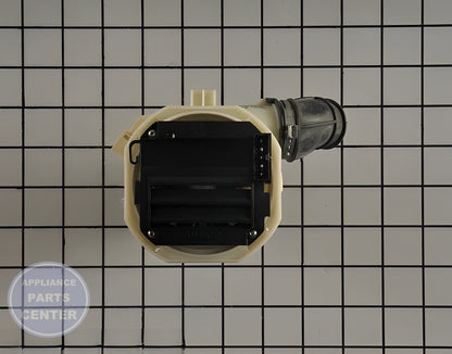 GE DISHWASHER VARIABLE SPEED PUMP ASSEMBLY WD35X20599 - Installation in GEN Dishwasher showing key mounting points