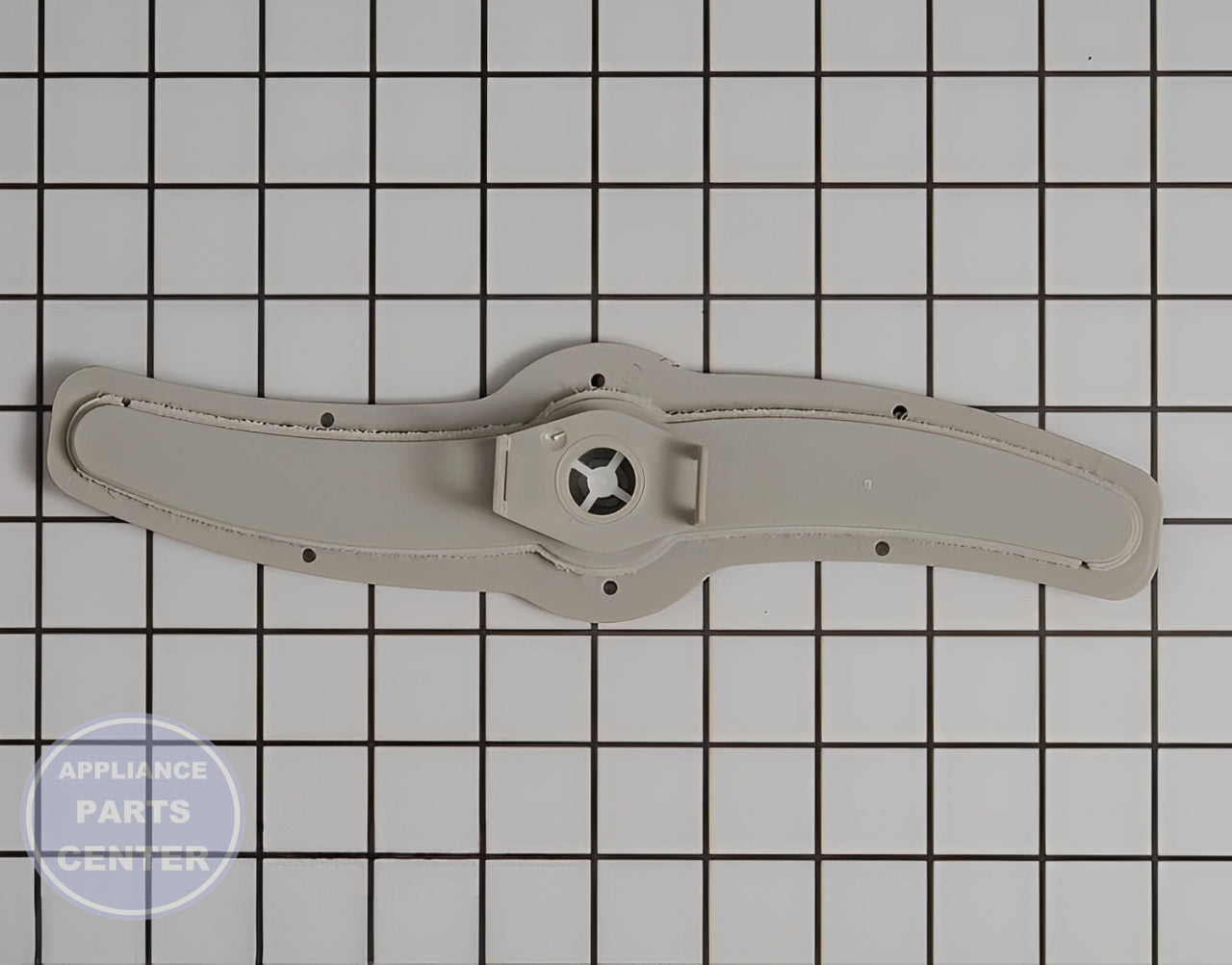 GE DISHWASHER UPPER WASH ARM ASSEMBLY WD35X20794 - Side view with wash arm support