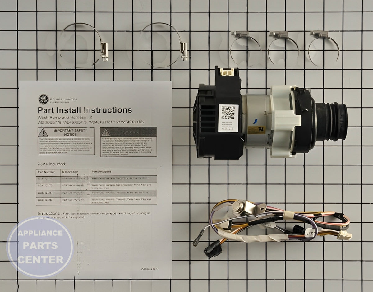GE DISHWASHER WATER PUMP MOTOR KIT WD49X23778 - Main view showing efficient water circulation for GEN Dishwashers