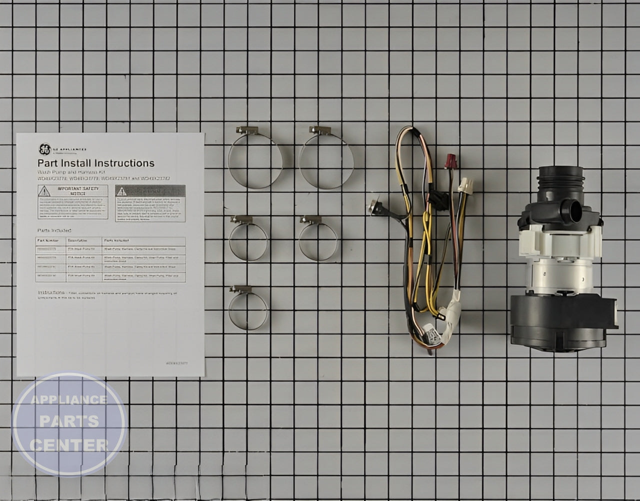 GE DISHWASHER WATER CIRCULATION PUMP ASSEMBLY WD49X23781 - Detailed view of motor and pump assembly