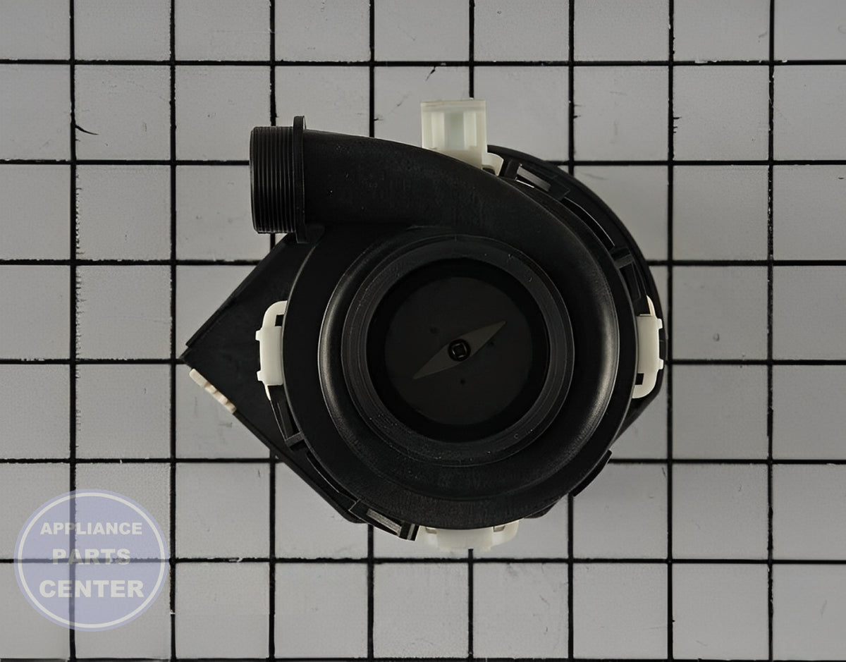GE DISHWASHER WATER CIRCULATION PUMP ASSEMBLY WD49X23781 - Installation in GE Dishwasher model showcasing key mounting points