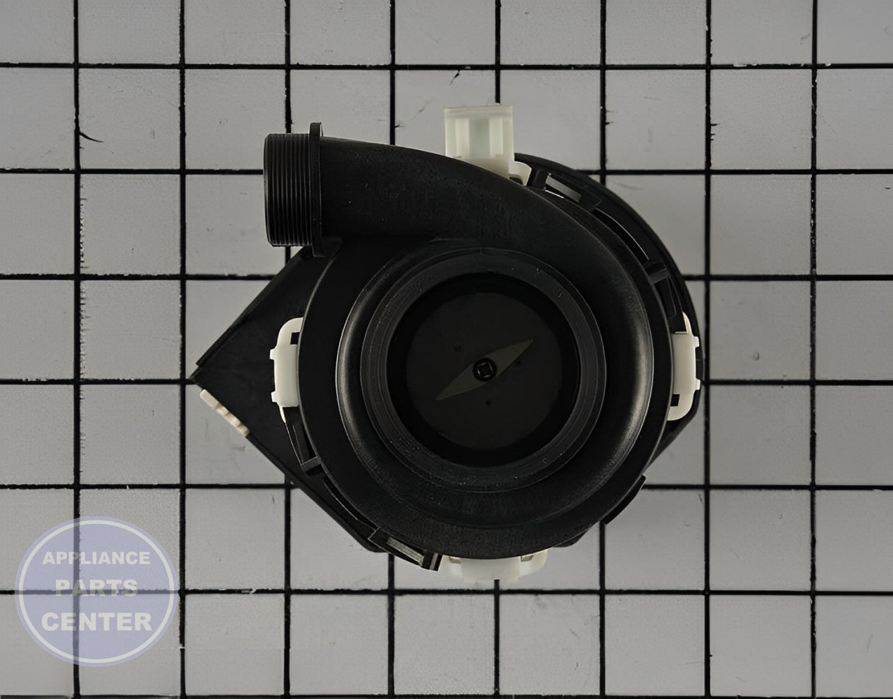 GE DISHWASHER WATER CIRCULATION PUMP ASSEMBLY WD49X23781 - Installation in GE Dishwasher model showcasing key mounting points