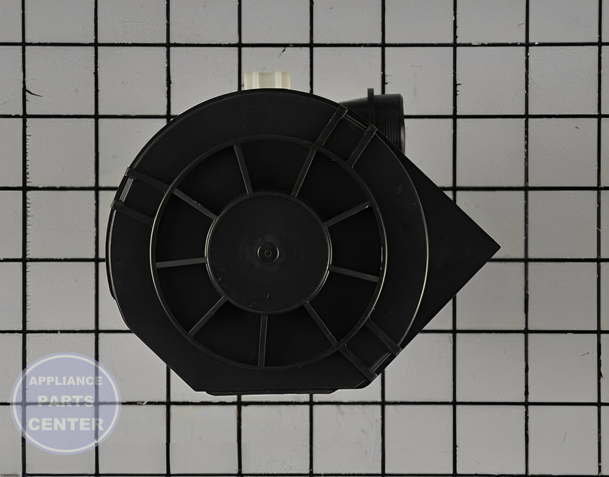 GE DISHWASHER WATER CIRCULATION PUMP ASSEMBLY WD49X23781 - Installation in GE Dishwasher model showcasing key mounting points