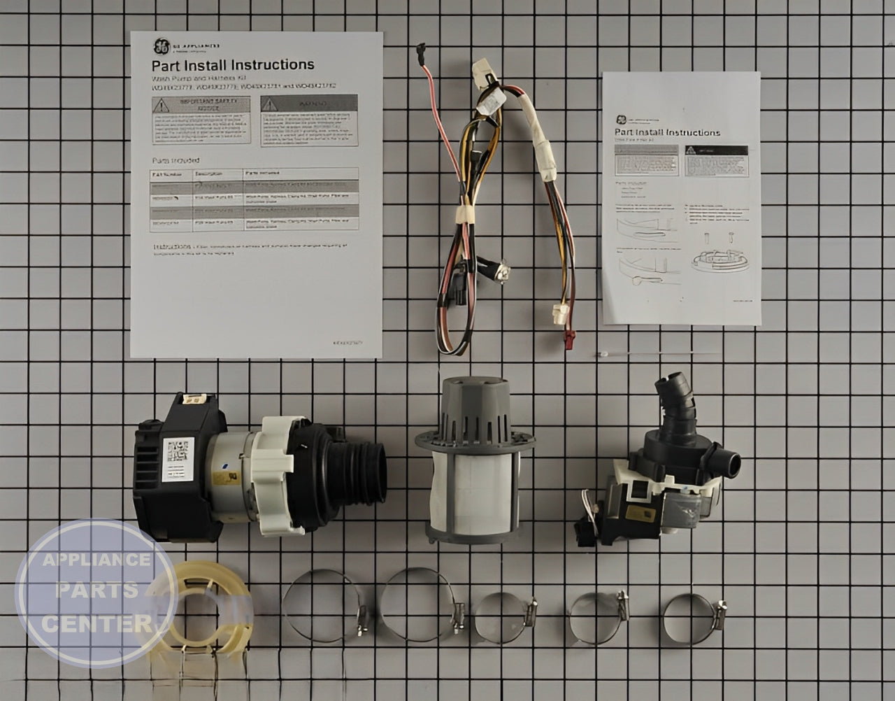 GE DISHWASHER P2B WASH PUMP KIT WD49X23782 - Main view showing efficient water circulation for GE Dishwasher models