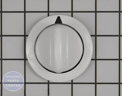 GE WHITE TIMER KNOB ASSEMBLY WE01X20374 - Detailed view of the knob, dial, and button