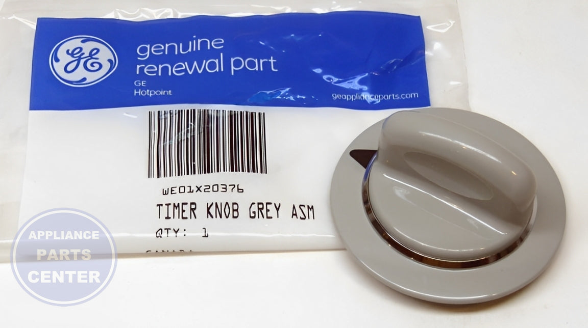 GE TIMER KNOB ASSEMBLY WE01X20376 - Side view with precise measurements