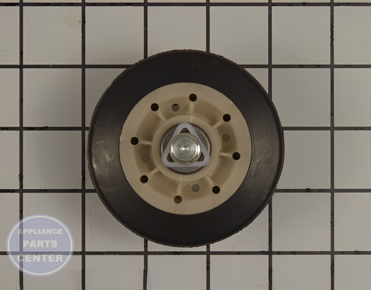 GE WASHER DRUM SUPPORT ROLLER ASSEMBLY WE03X10016 - Detailed view of axle structure