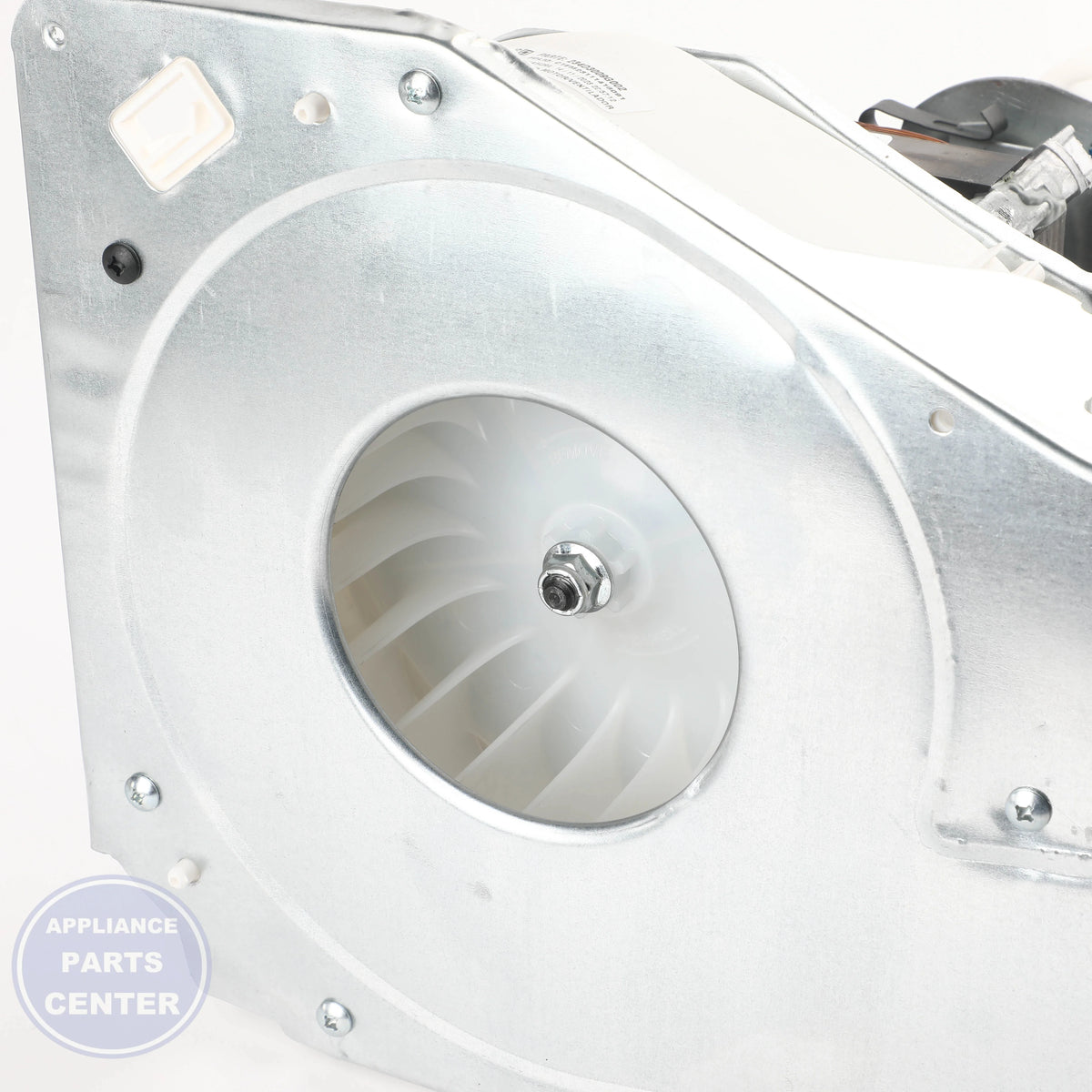 MOTOR AND BLOWER ASM WE03X33639 - Detailed view of durable motor blower assembly