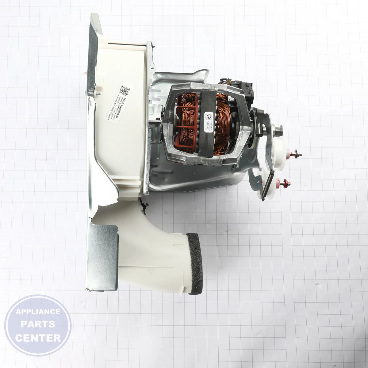 GEH MOTOR AND BLOWER ASM WE03X33639 - Installation in GEH Dryer model showcasing key mounting points