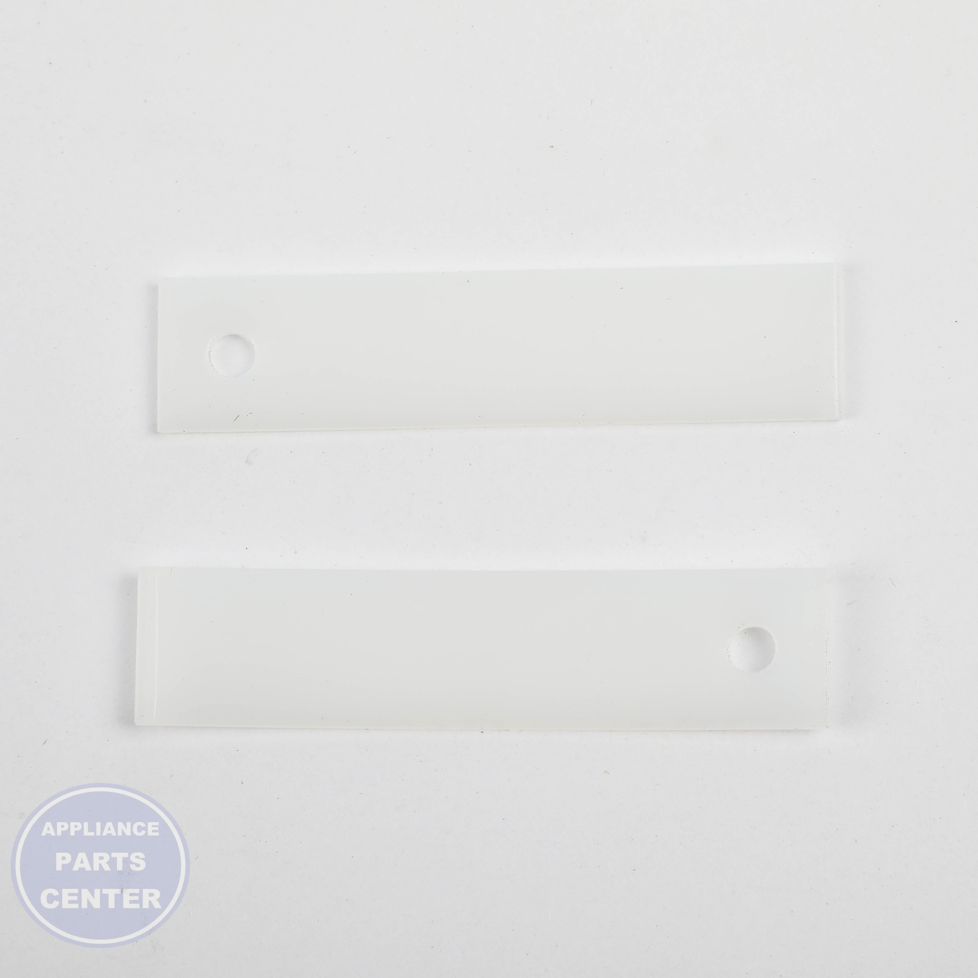 2-PACK DRYER FRONT BEARING DRUM SLIDE WHITE - Side view with precise measurements