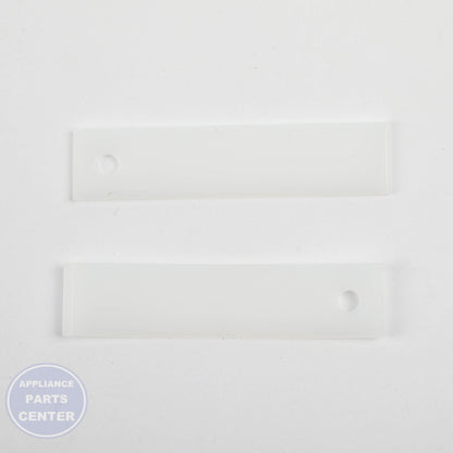 2-PACK DRYER FRONT BEARING DRUM SLIDE WHITE - Side view with precise measurements