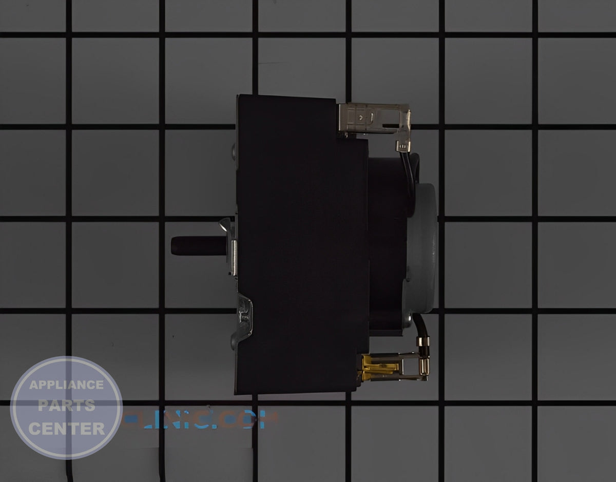 GE WASHER TIMER WE04X20415 - Side view with precise timer specifications