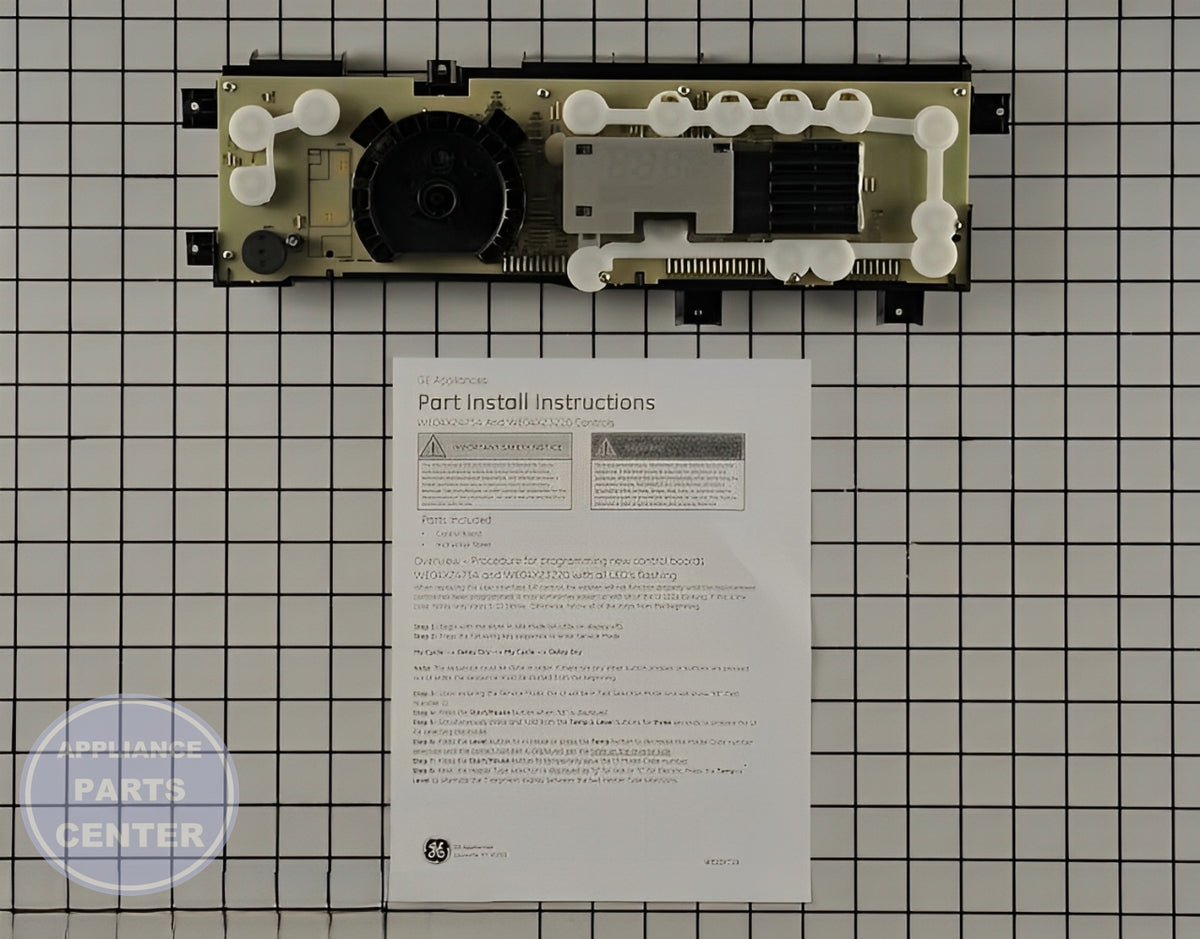 GEN GE DRYER PCB ASSEMBLY WE04X23220 - Main view showing control panel for GEN models