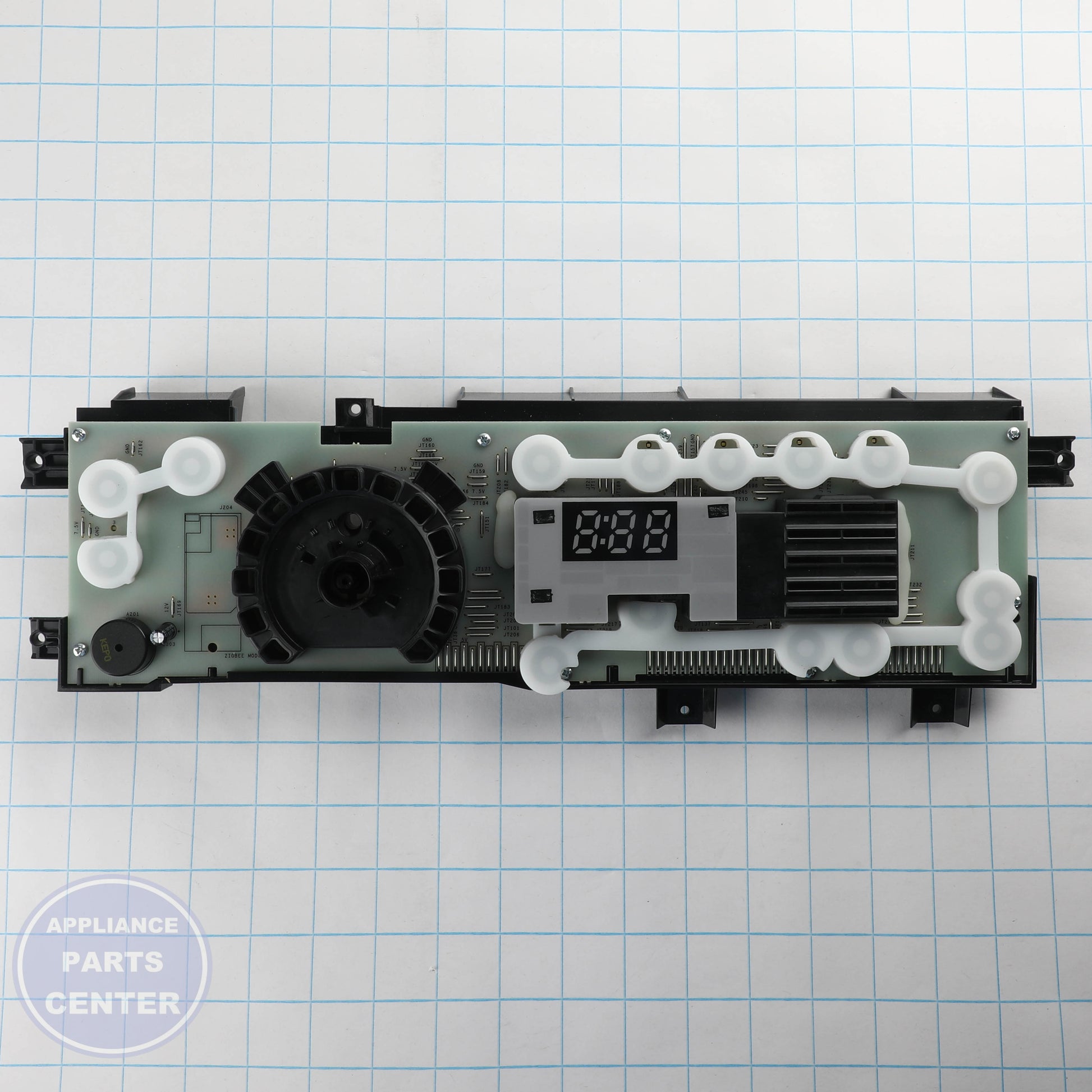 PCB ASM UI-MC AND SW WE04X25559 - Side view with precise measurements