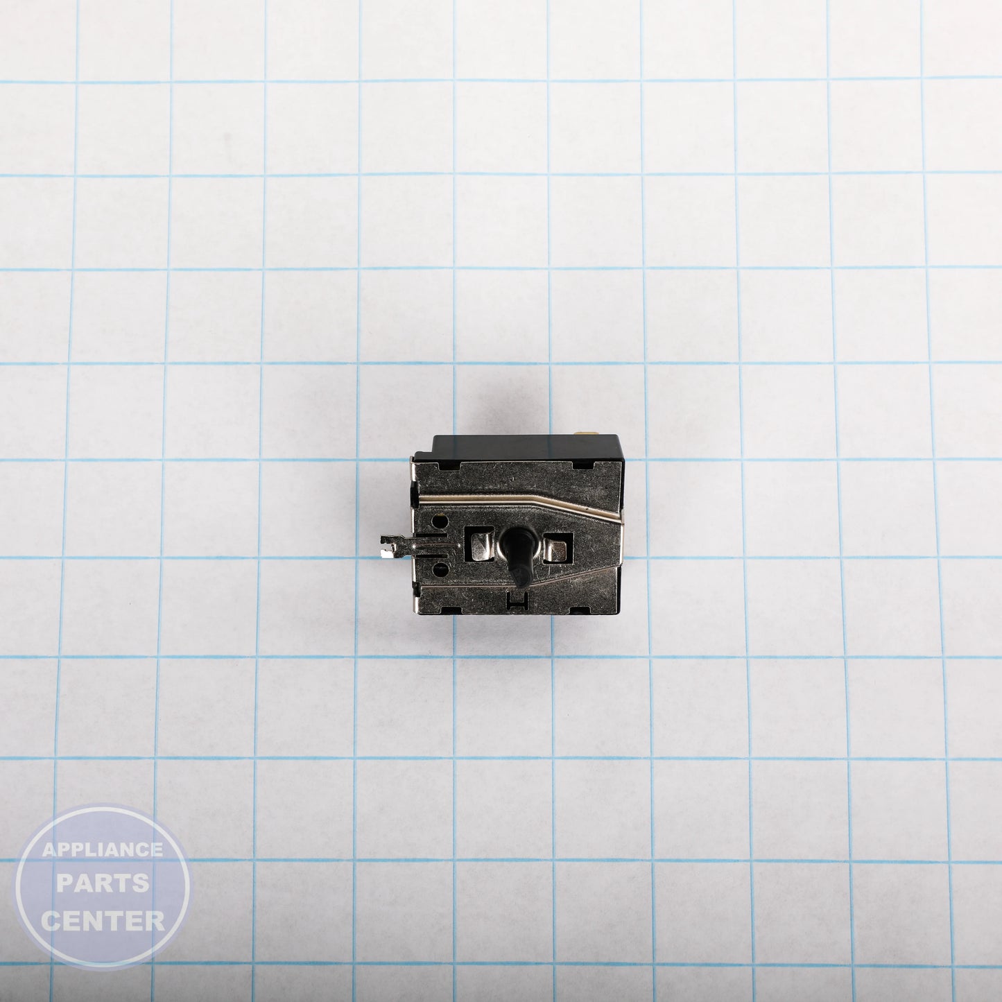 SWITCH ROTARY WE04X25587 - Side view with 1.5-inch diameter specs for precise fitting