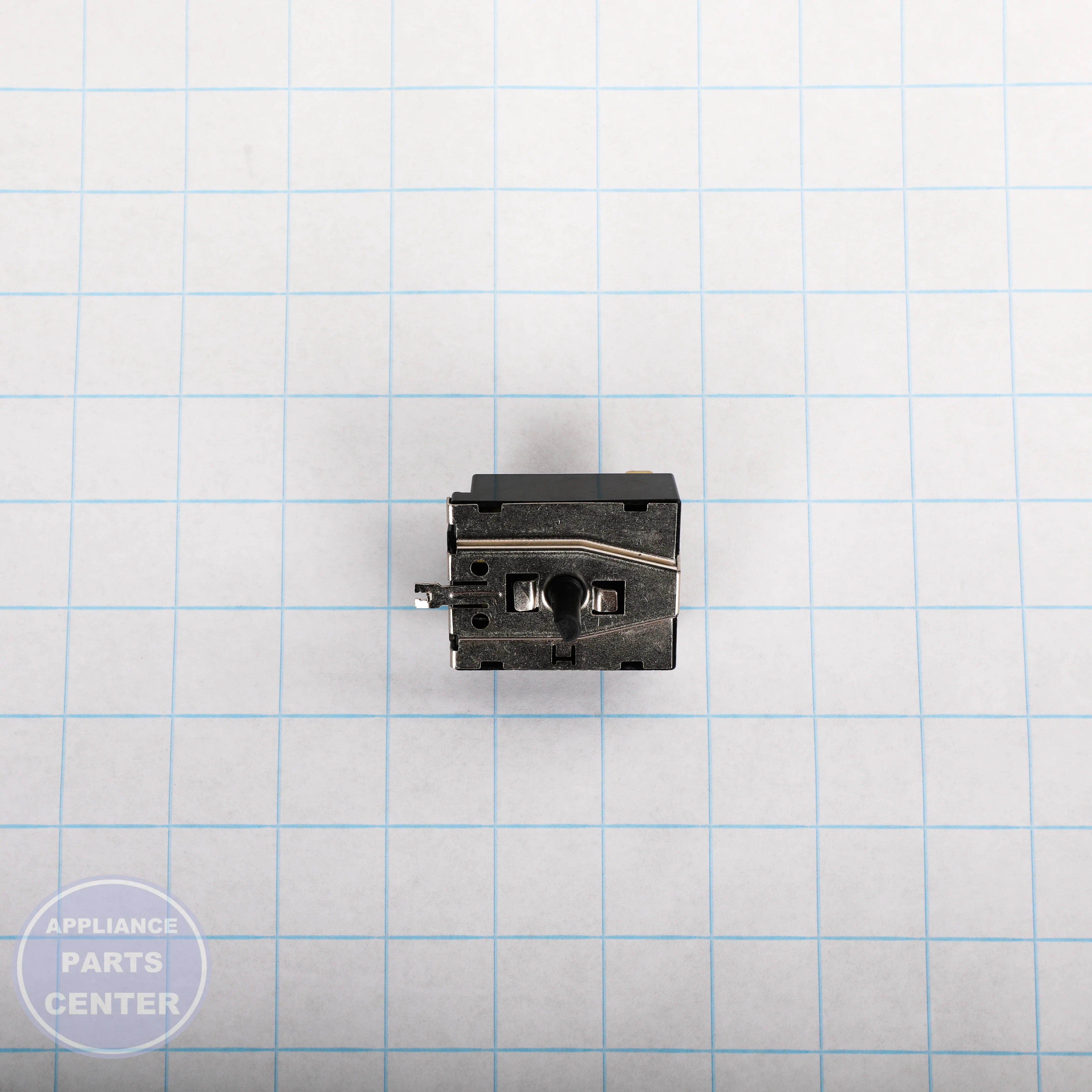 SWITCH ROTARY WE04X25587 - Side view with 1.5-inch diameter specs for precise fitting