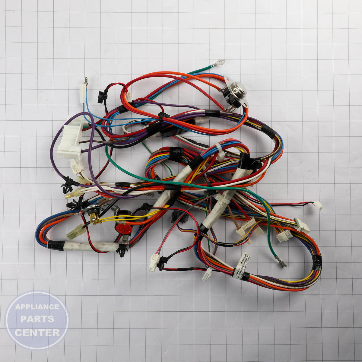 ELECTRIC DRYER HARNESS WE08X29300 - Side view with reliable wire measurements