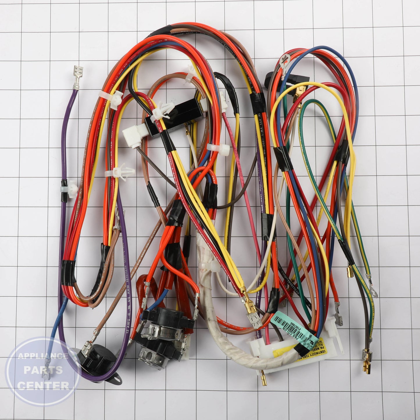 MAIN HARNESS ELECTRIC TL DRYER WE08X37097 - Detailed view of high-quality connectors for precise fit