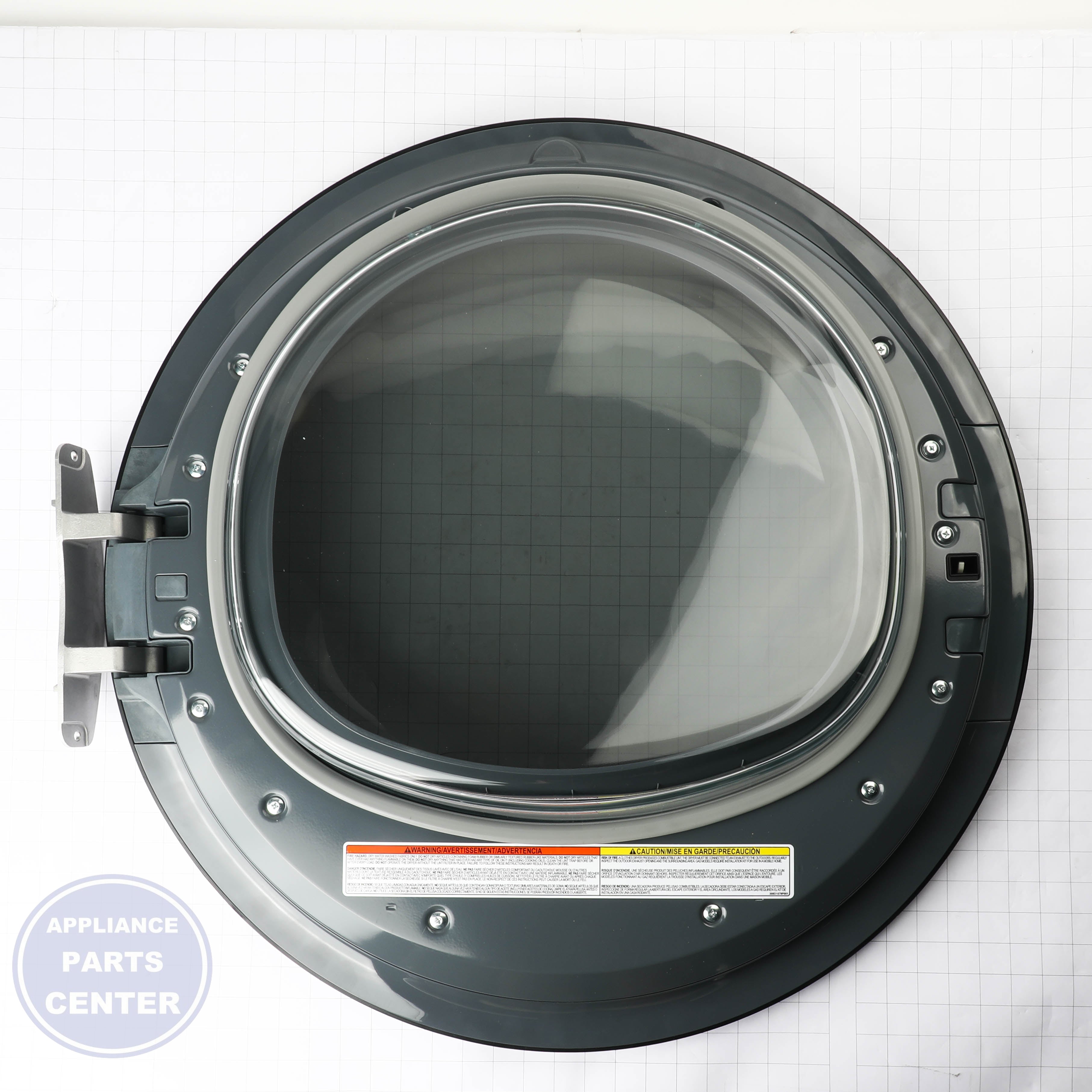 GEH DRYER DOOR LE WE10X29718 - Installation in GEH model revealing key mounting points