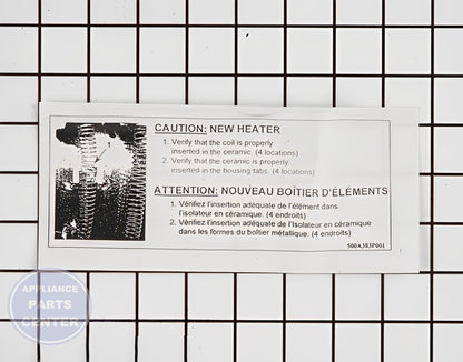 GE DRYER HEATER ELEMENT AND HOUSING ASSEMBLY WE11M23 - Detailed view of consistent heat distribution