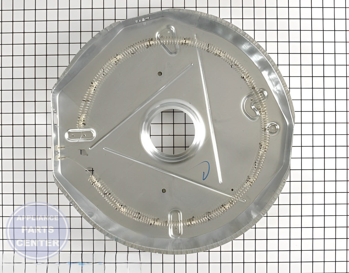GE HEATER AND HOUSING ASSEMBLY WE11X99 - Main view showing heating element for GEN Washer/Dryer Combo