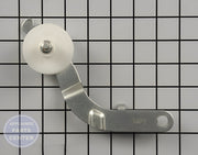 GE IDLER ASSEMBLY (LEFT HAND) WE12X10018 - Main view showing durable pulley for GEN Dryers