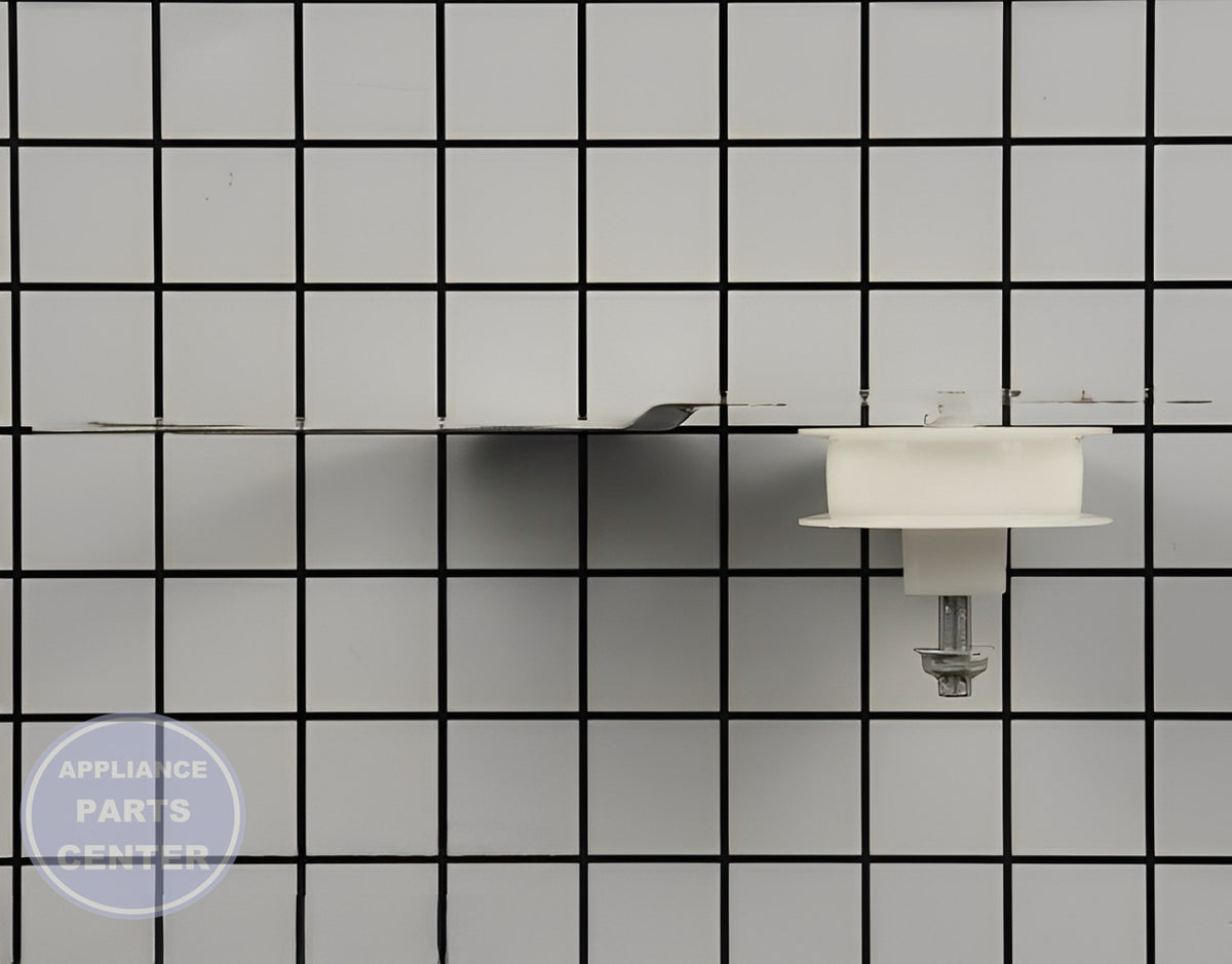 GE IDLER ASSEMBLY (RIGHT HAND) WE12X10019 - Detailed view of precise belt guidance